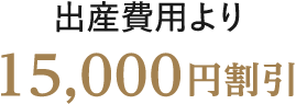 出産費用より15,000円割引